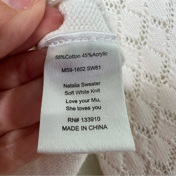 Show Me Your MuMu White Cropped Sweater Size XS - Picture 13 of 14